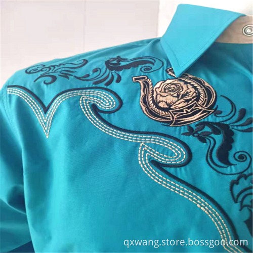 Breathable CVC 60/40 Embroidery Long-Sleeve Shirt Lelaki